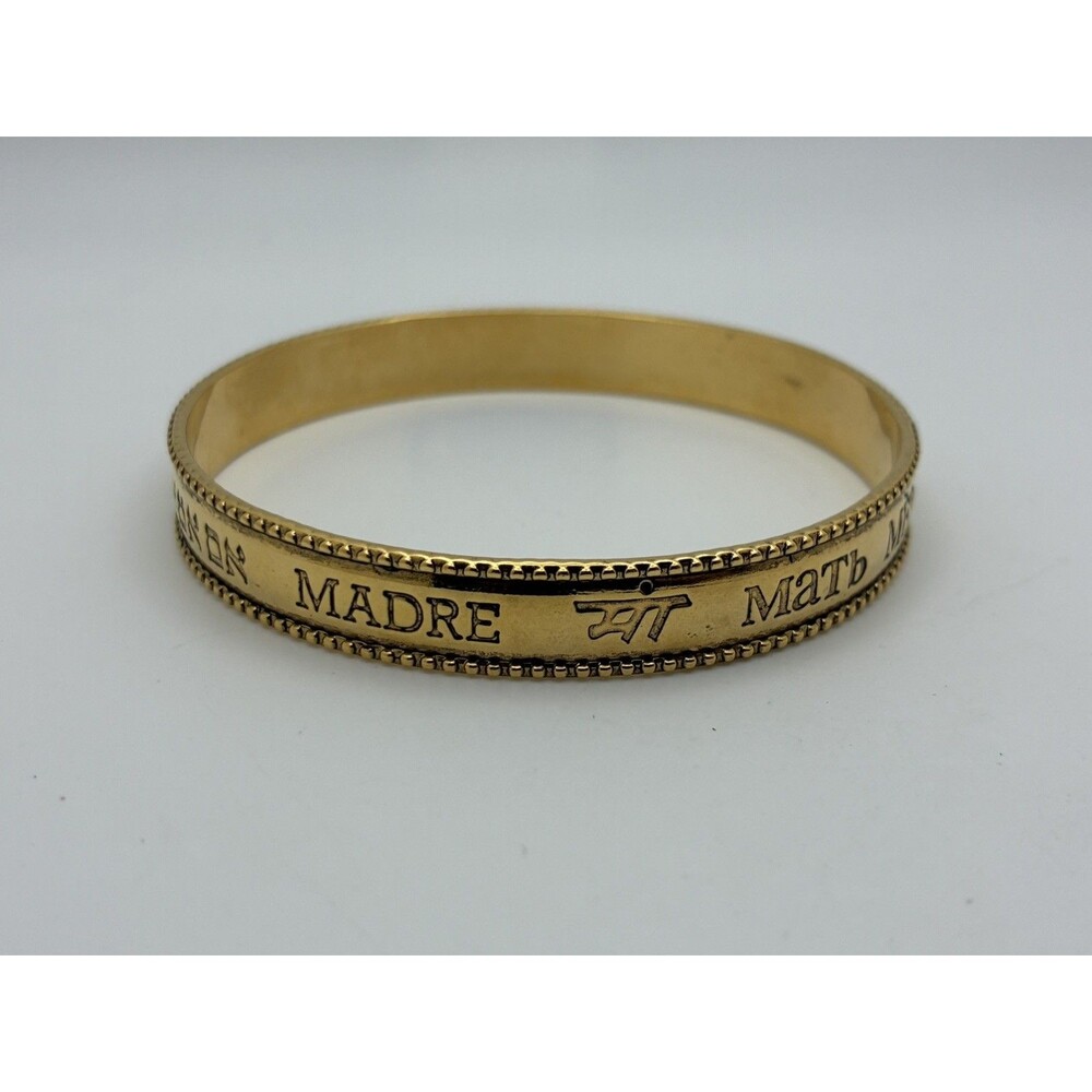 Avon Mother Multi Lingual Bracelet Gold Tone VTG Gift Mothers Day Christmas SZ8